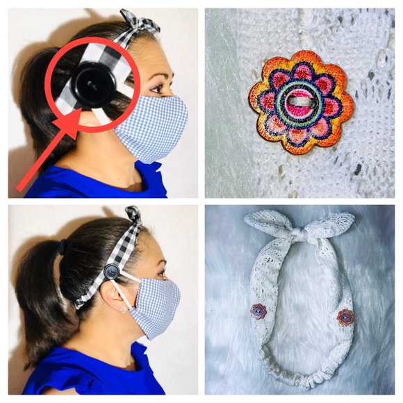 Other - ❤️ Lacey Headband with Buttons for Face Masks!❤️